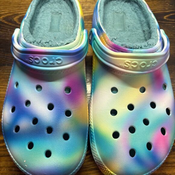Crocs Tie Dye Fur Lined Clogs‎ Men’s Size 12